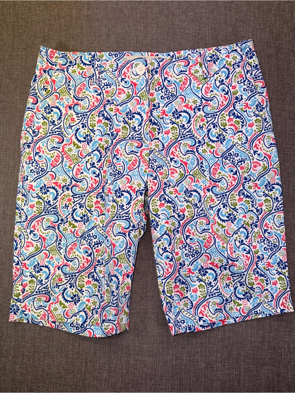 Talbots Women’s White Multicolor Paisley Bermuda Shorts Size 4
